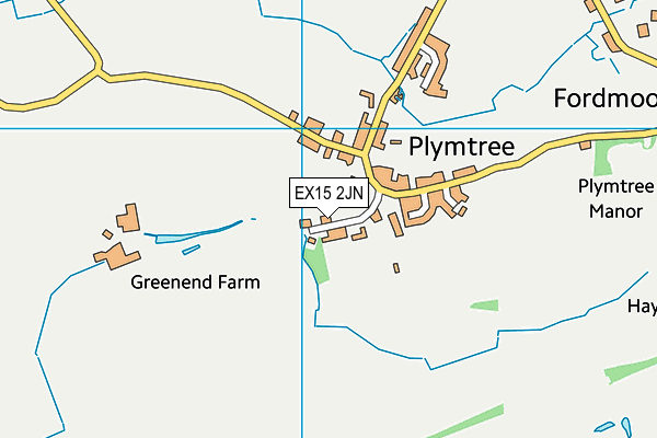 EX15 2JN map - OS VectorMap District (Ordnance Survey)