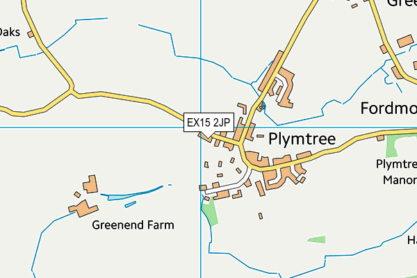 EX15 2JP map - OS VectorMap District (Ordnance Survey)