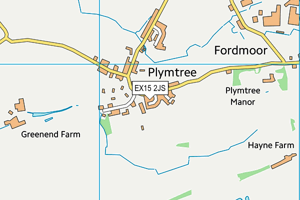 EX15 2JS map - OS VectorMap District (Ordnance Survey)