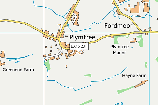 EX15 2JT map - OS VectorMap District (Ordnance Survey)