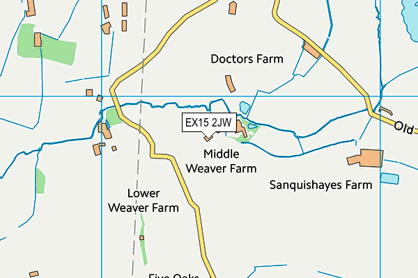 EX15 2JW map - OS VectorMap District (Ordnance Survey)