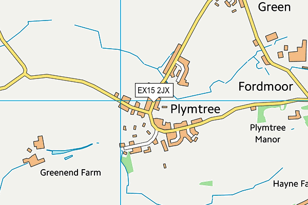 EX15 2JX map - OS VectorMap District (Ordnance Survey)