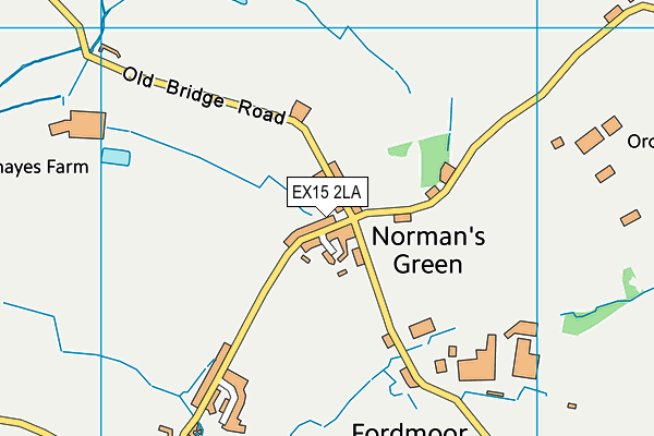 EX15 2LA map - OS VectorMap District (Ordnance Survey)