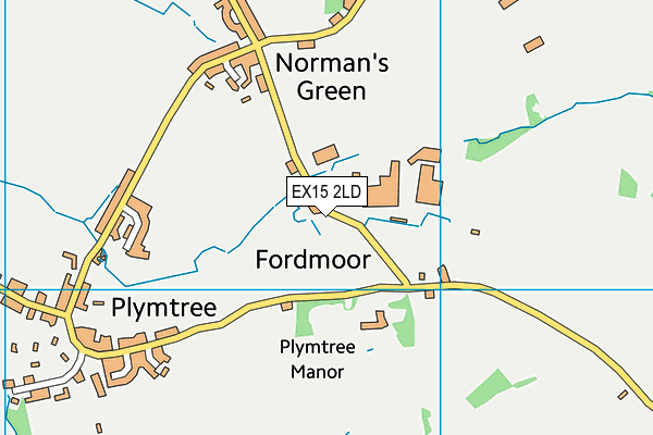 EX15 2LD map - OS VectorMap District (Ordnance Survey)