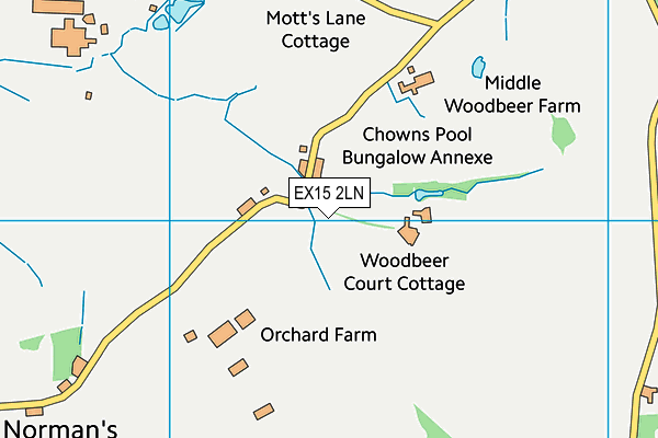 EX15 2LN map - OS VectorMap District (Ordnance Survey)