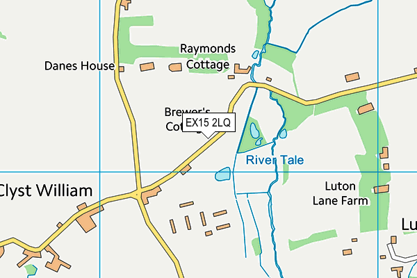 EX15 2LQ map - OS VectorMap District (Ordnance Survey)