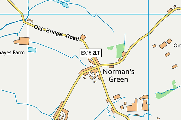 EX15 2LT map - OS VectorMap District (Ordnance Survey)