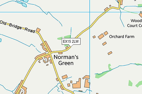 EX15 2LW map - OS VectorMap District (Ordnance Survey)