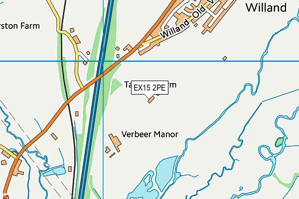 EX15 2PE map - OS VectorMap District (Ordnance Survey)