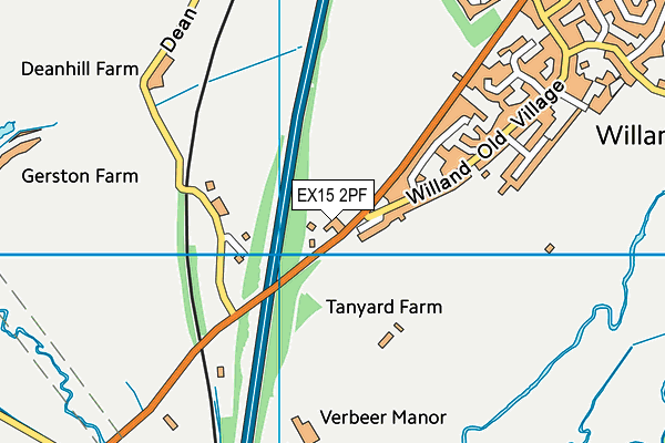 EX15 2PF map - OS VectorMap District (Ordnance Survey)