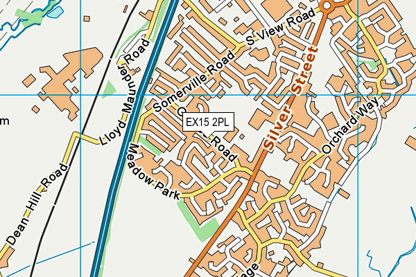 Willand Tennis Club map (EX15 2PL) - OS VectorMap District (Ordnance Survey)