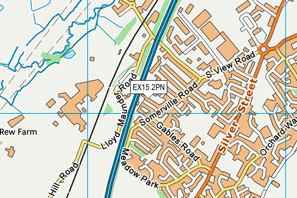 EX15 2PN map - OS VectorMap District (Ordnance Survey)