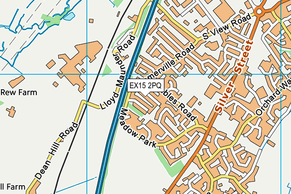 EX15 2PQ map - OS VectorMap District (Ordnance Survey)