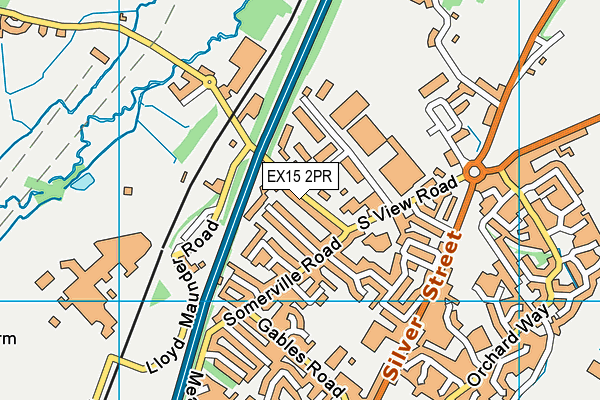 EX15 2PR map - OS VectorMap District (Ordnance Survey)