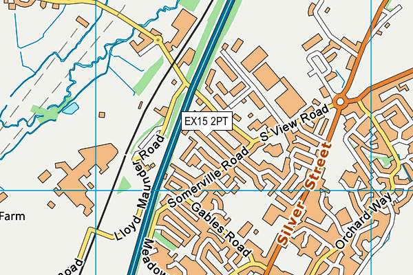 EX15 2PT map - OS VectorMap District (Ordnance Survey)