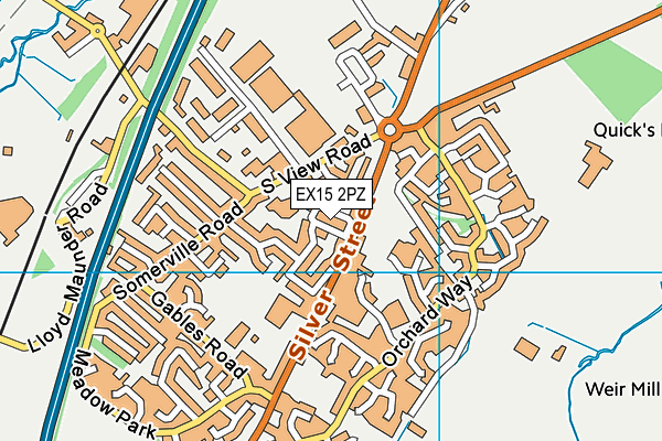 EX15 2PZ map - OS VectorMap District (Ordnance Survey)