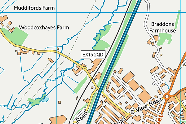 EX15 2QD map - OS VectorMap District (Ordnance Survey)