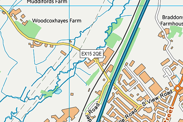 EX15 2QE map - OS VectorMap District (Ordnance Survey)