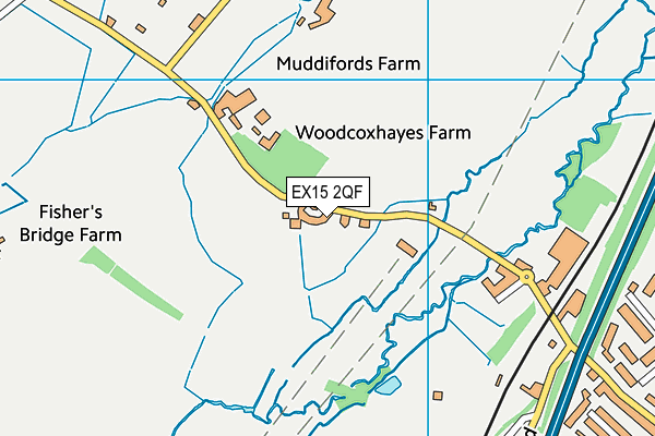 EX15 2QF map - OS VectorMap District (Ordnance Survey)