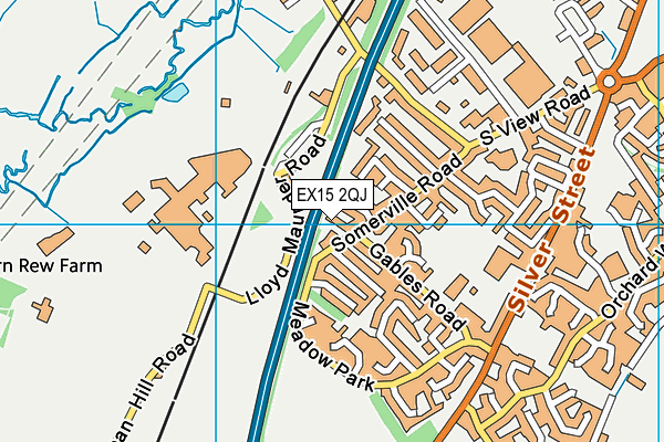 EX15 2QJ map - OS VectorMap District (Ordnance Survey)