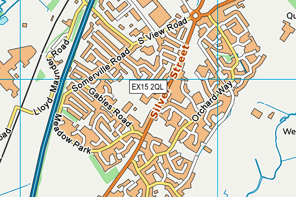 Willand School map (EX15 2QL) - OS VectorMap District (Ordnance Survey)