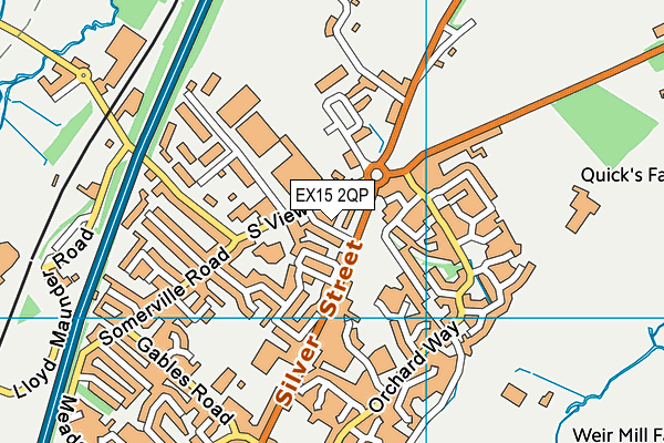 EX15 2QP map - OS VectorMap District (Ordnance Survey)