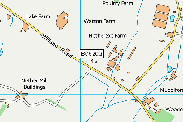 EX15 2QQ map - OS VectorMap District (Ordnance Survey)