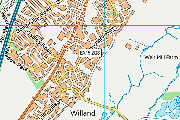 EX15 2QS map - OS VectorMap District (Ordnance Survey)