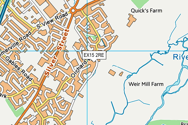 EX15 2RE map - OS VectorMap District (Ordnance Survey)