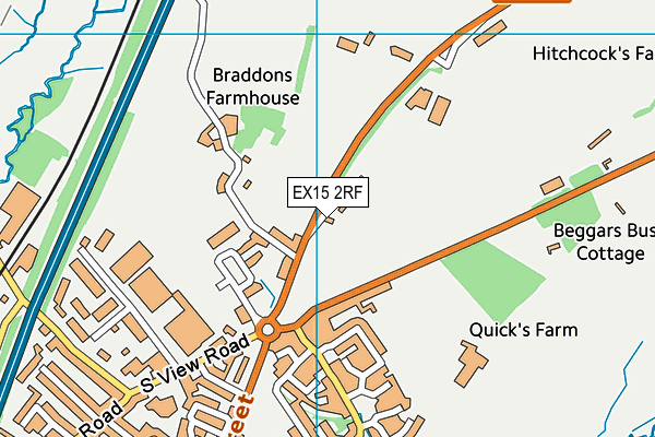 EX15 2RF map - OS VectorMap District (Ordnance Survey)