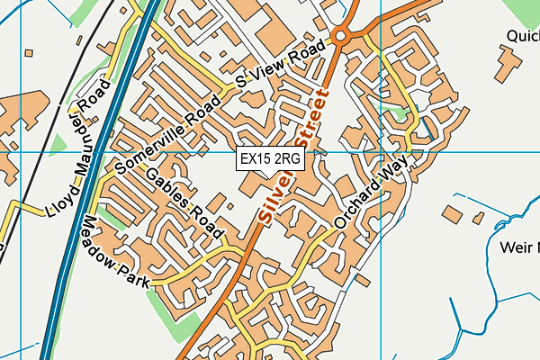 EX15 2RG map - OS VectorMap District (Ordnance Survey)