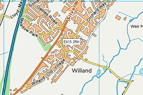 EX15 2RH map - OS VectorMap District (Ordnance Survey)