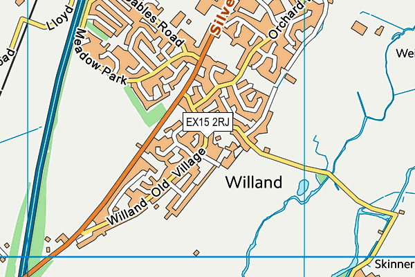 EX15 2RJ map - OS VectorMap District (Ordnance Survey)