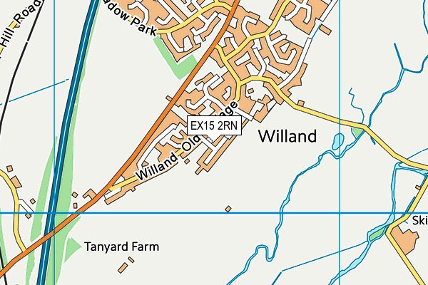 EX15 2RN map - OS VectorMap District (Ordnance Survey)