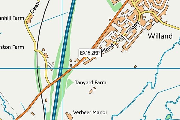 EX15 2RP map - OS VectorMap District (Ordnance Survey)