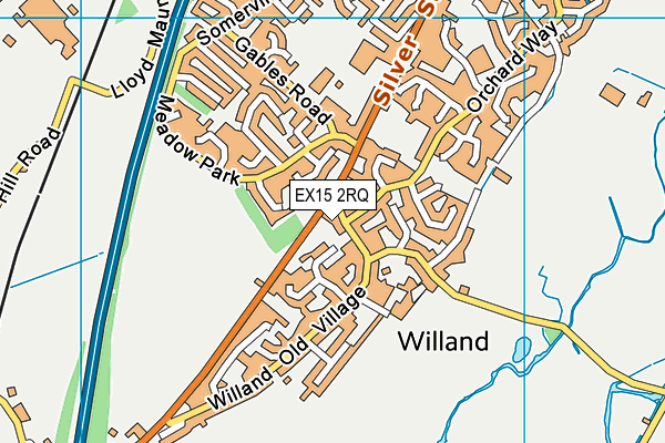 EX15 2RQ map - OS VectorMap District (Ordnance Survey)