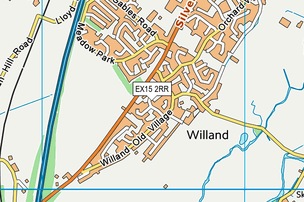 EX15 2RR map - OS VectorMap District (Ordnance Survey)