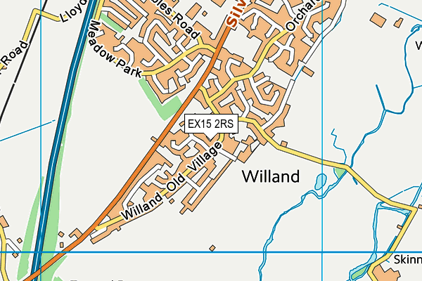 EX15 2RS map - OS VectorMap District (Ordnance Survey)