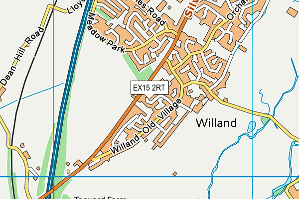EX15 2RT map - OS VectorMap District (Ordnance Survey)