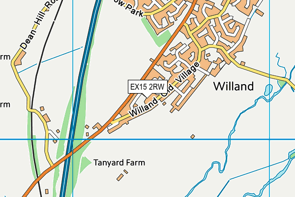 EX15 2RW map - OS VectorMap District (Ordnance Survey)