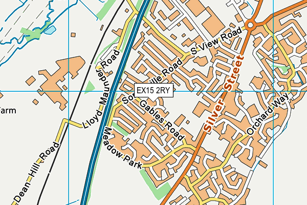 EX15 2RY map - OS VectorMap District (Ordnance Survey)