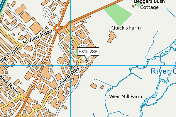 EX15 2SB map - OS VectorMap District (Ordnance Survey)