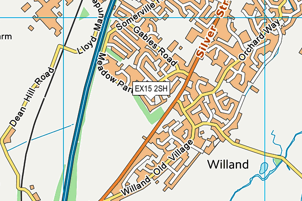 EX15 2SH map - OS VectorMap District (Ordnance Survey)