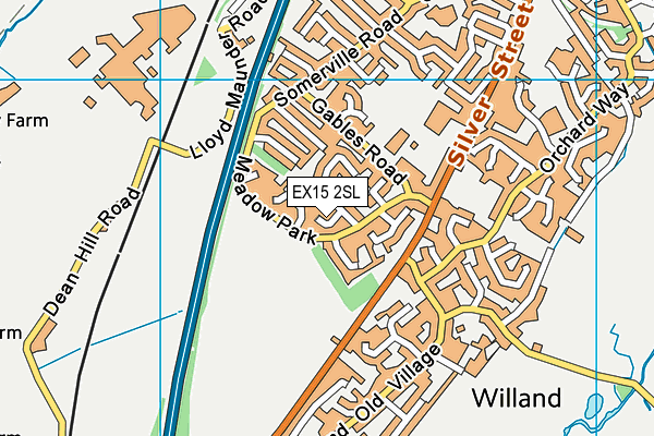 EX15 2SL map - OS VectorMap District (Ordnance Survey)