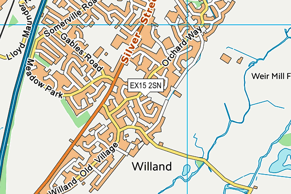 EX15 2SN map - OS VectorMap District (Ordnance Survey)