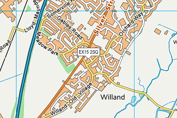 EX15 2SQ map - OS VectorMap District (Ordnance Survey)