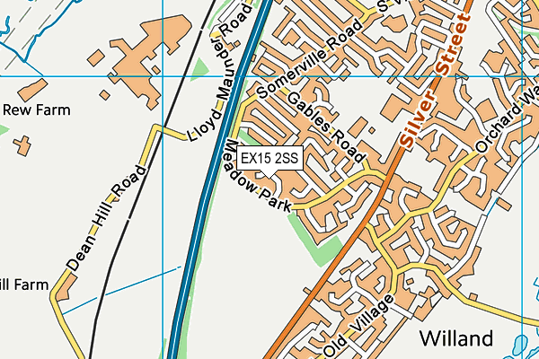 EX15 2SS map - OS VectorMap District (Ordnance Survey)