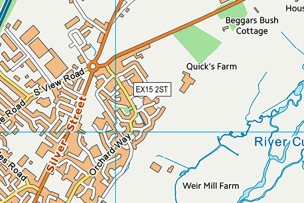 EX15 2ST map - OS VectorMap District (Ordnance Survey)