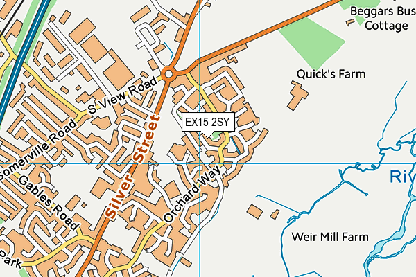 EX15 2SY map - OS VectorMap District (Ordnance Survey)