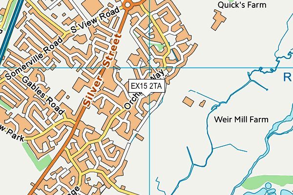 EX15 2TA map - OS VectorMap District (Ordnance Survey)